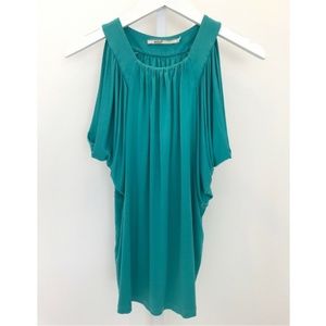 MINT SLEEVELESS GREEN SILK TOP SIZE 2